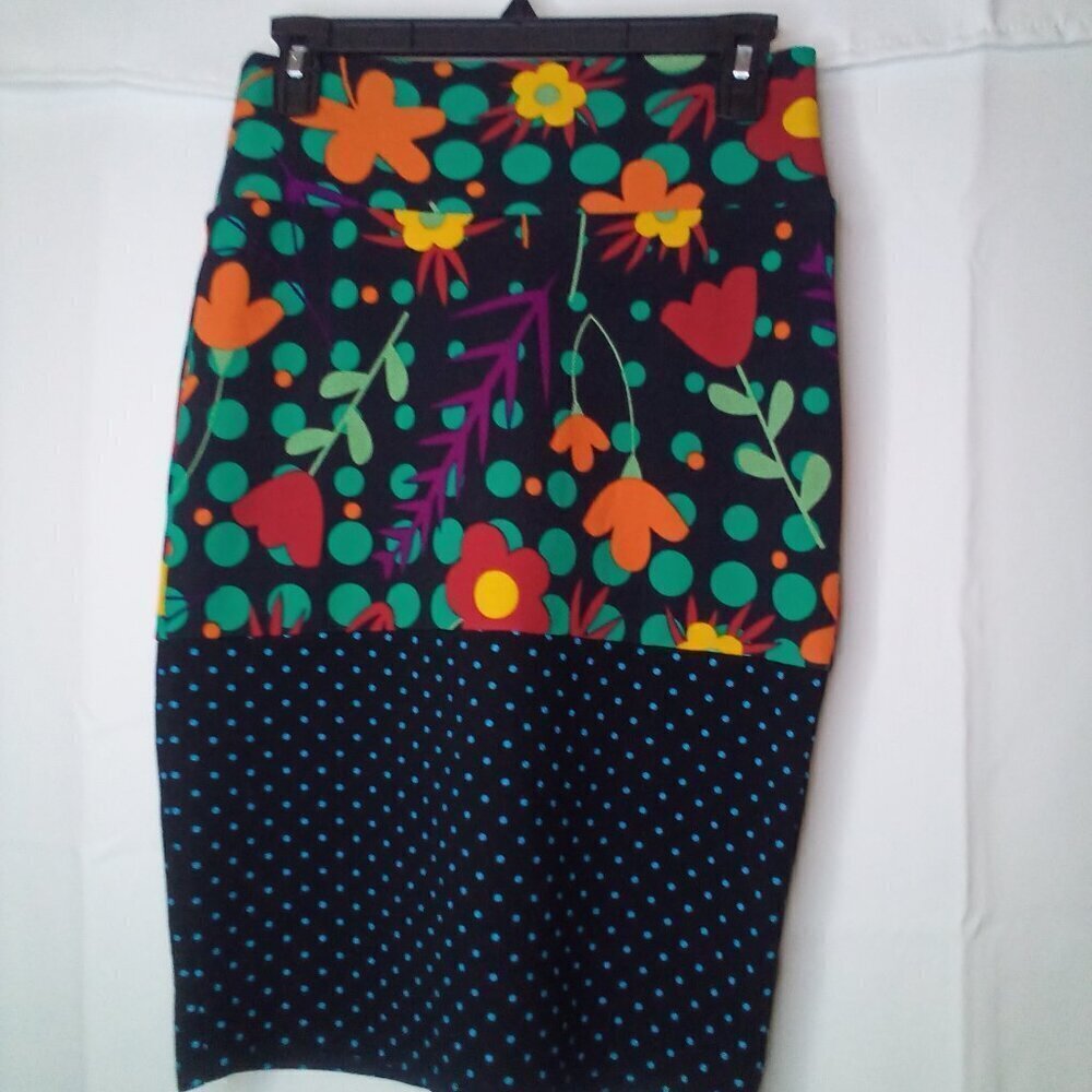 Lularoe Skirt Women S Soft Stretch Polka Dot Floral Colorful